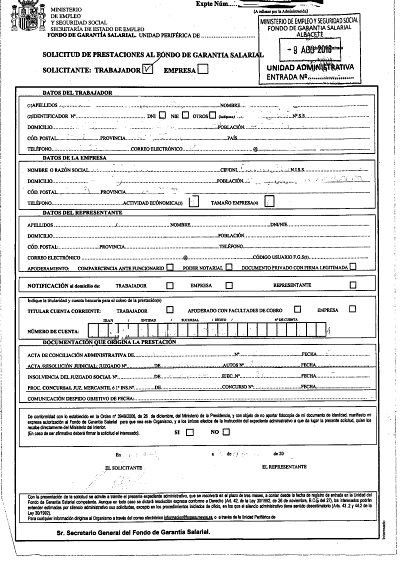 modelo solicitud fogasa