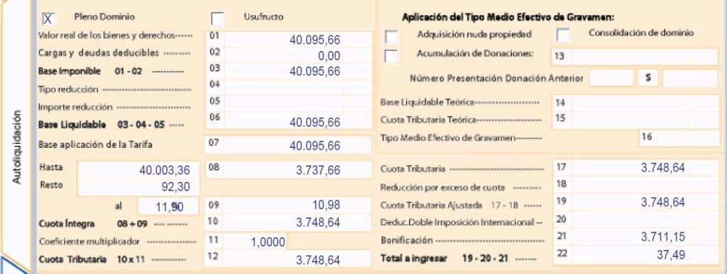 ejemplo modelo 651