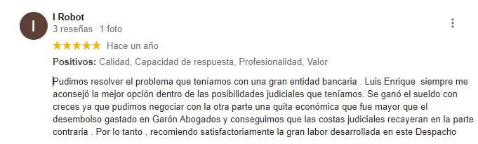 garon abogados opiniones y reseñas